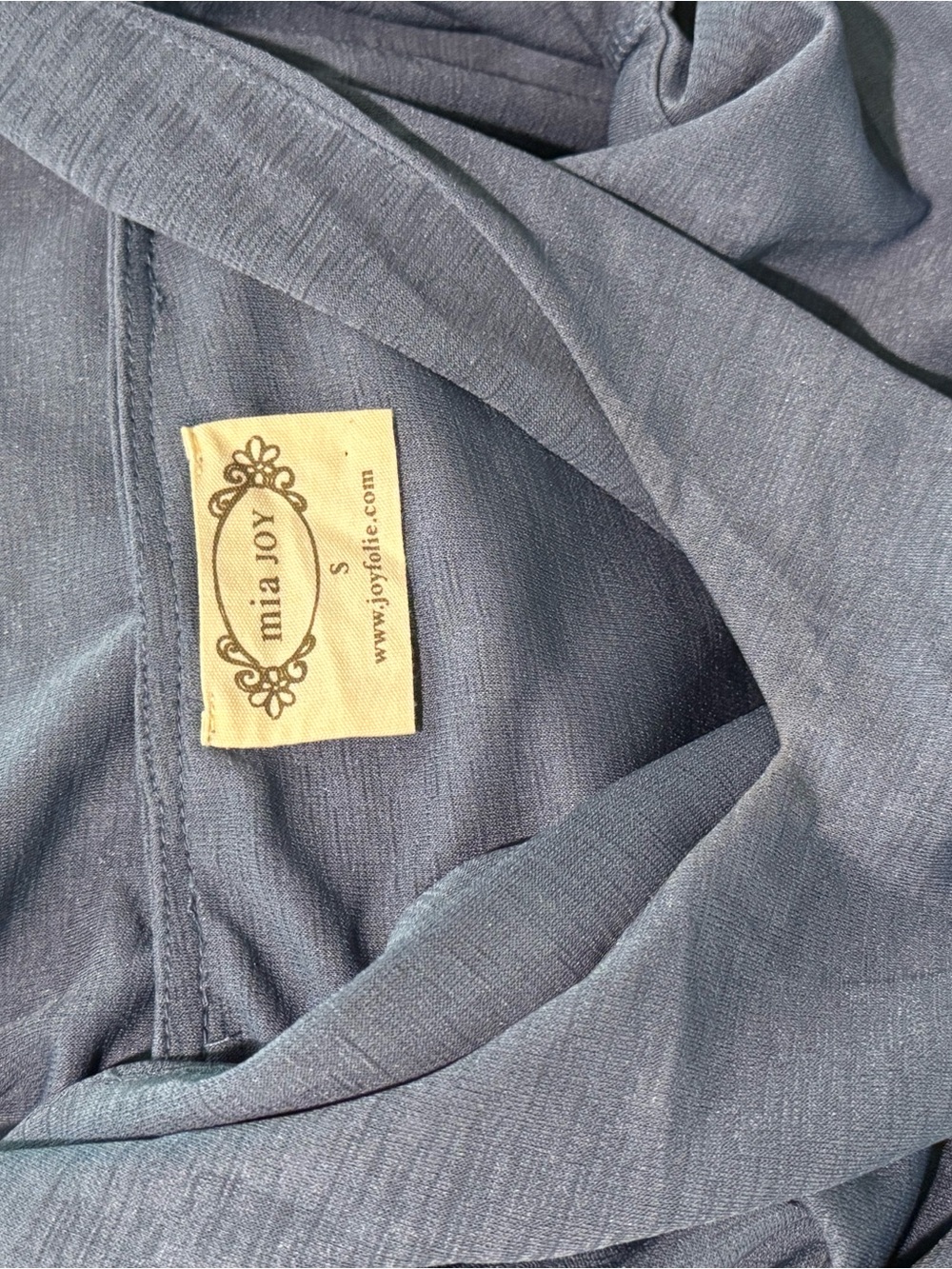 Joyfolie Mia Joy Naomi Dress in size Small, Slate Blue Popover style Boho - Picture 4 of 8